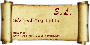 Sárváry Lilla névjegykártya