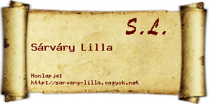 Sárváry Lilla névjegykártya
